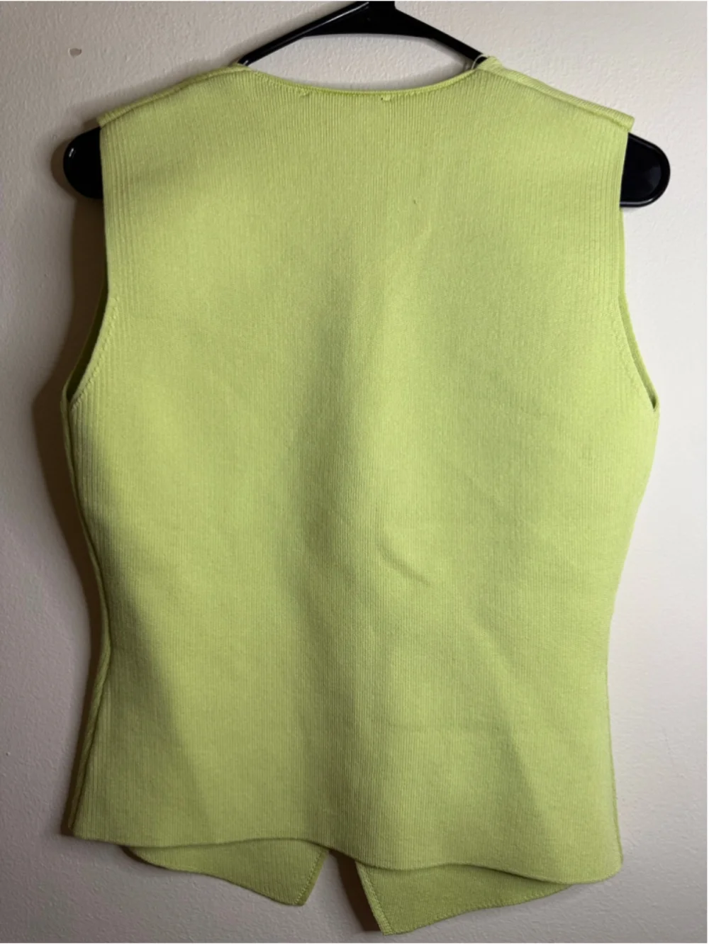 Women's Zara Lime Green Button-Front Vest, Size M